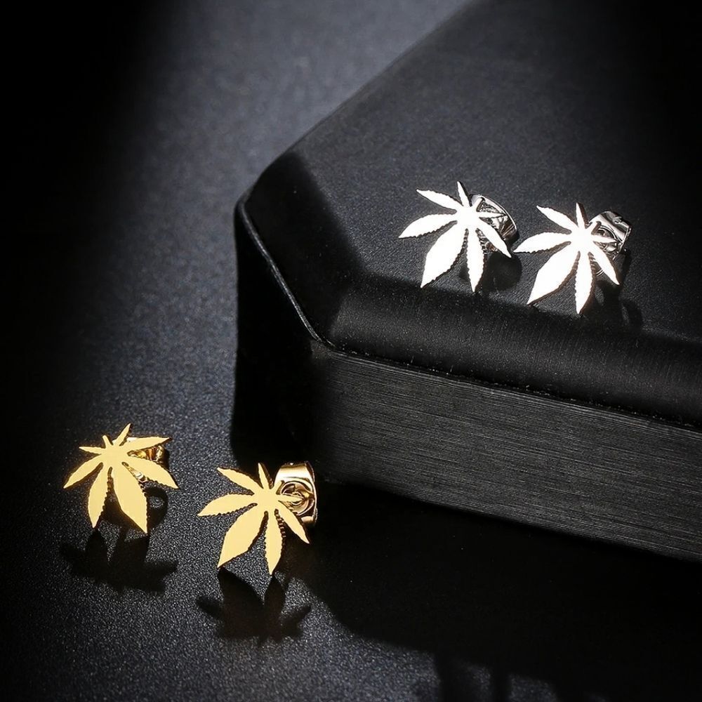 Stainless Steel Flower Stud Earrings